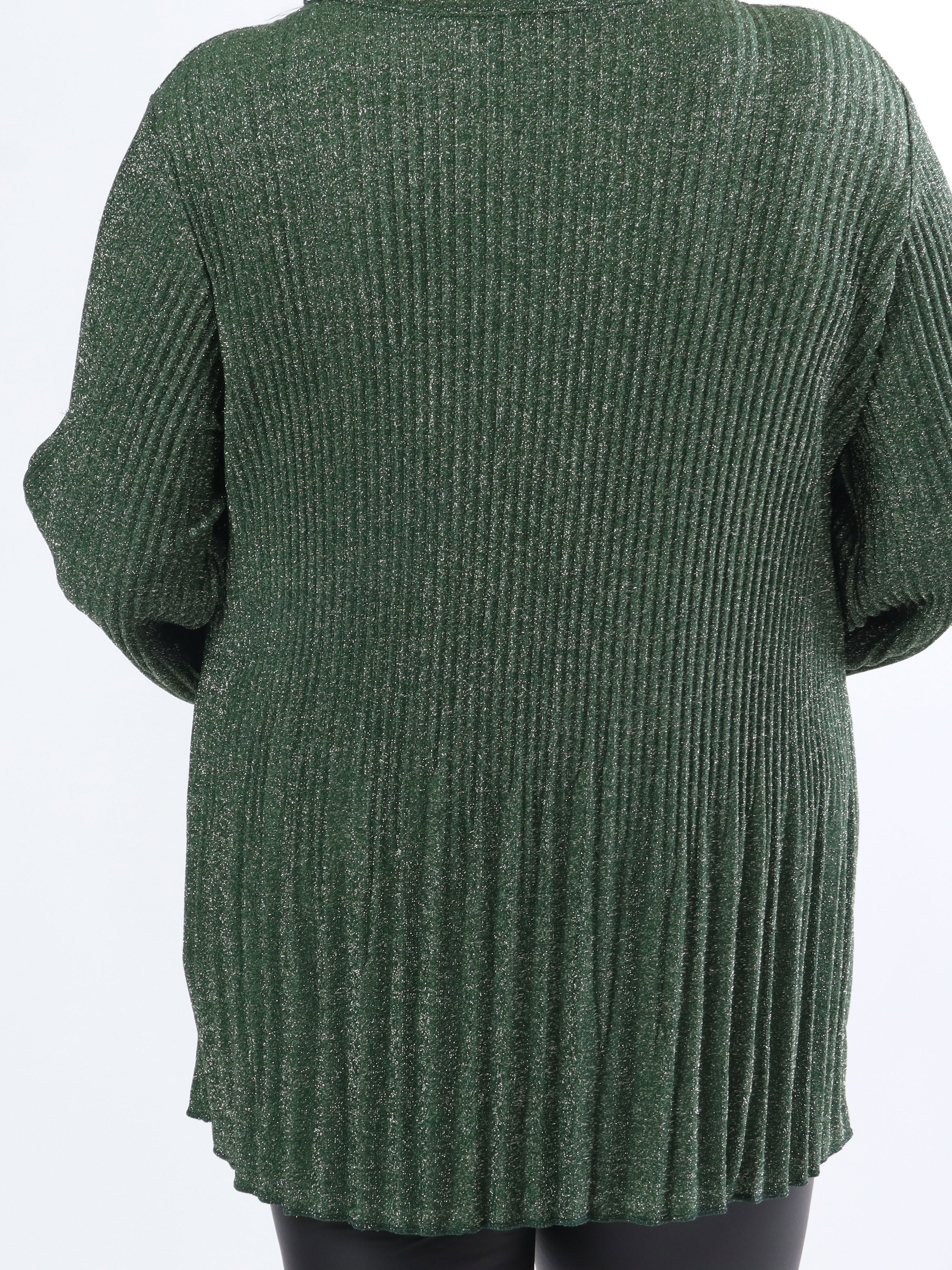 Ricarda - Plus size glimmerbluse med plisseringer